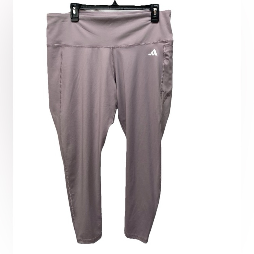 Adidas women's cropped leggings 3x high rise tight fit mauve new with tags